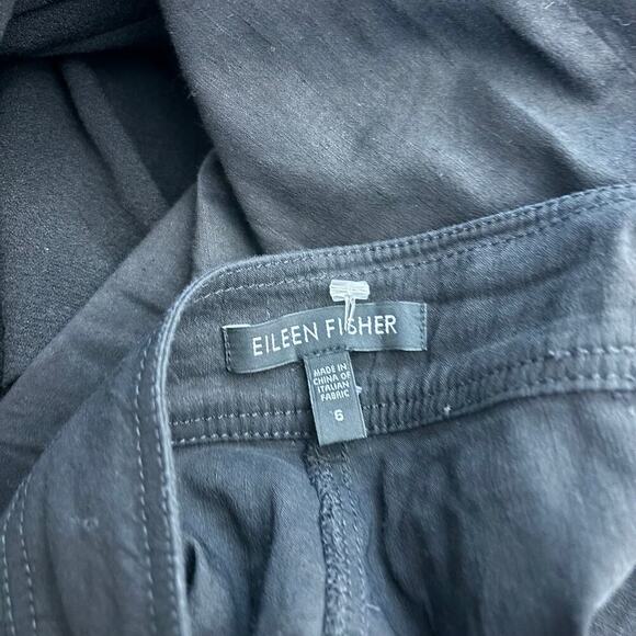 Eileen Fisher Linen Blend Straight Leg Pants Black Size 6 - Picture 4 of 5